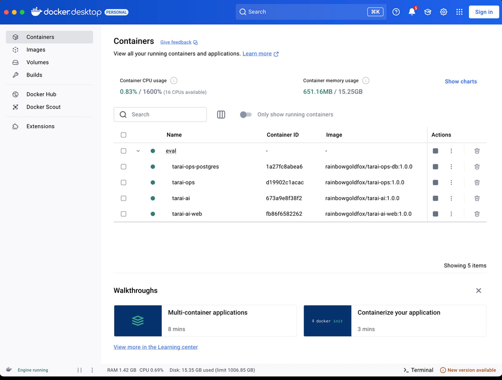 Docker Desktop on macOS after a successful golivingbest_suite install